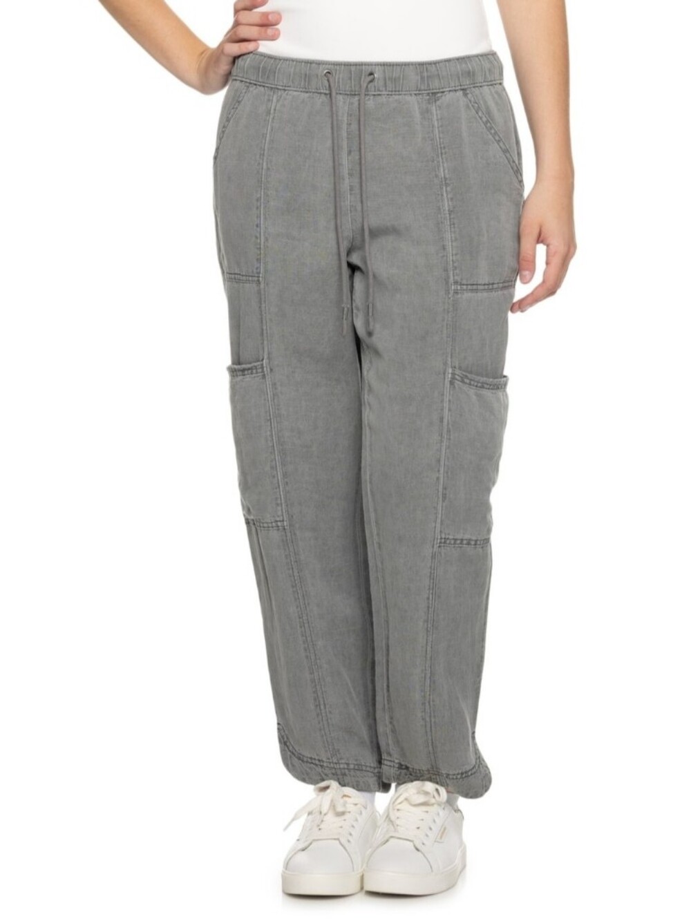 C&C California Tapered Leg Linen Blend Cargo Pants